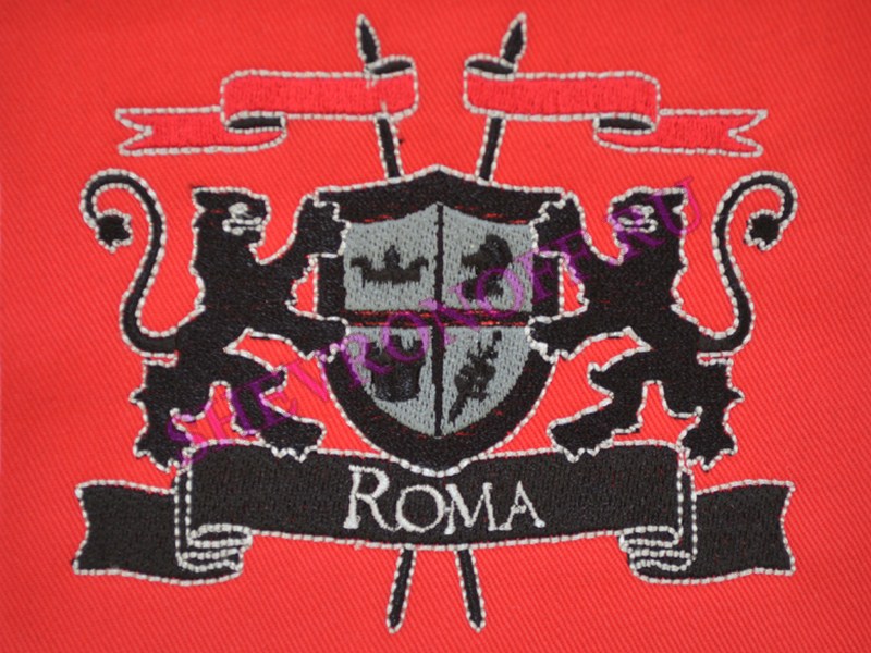 Машинная вышивка логотипа герб